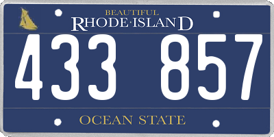 RI license plate 433857