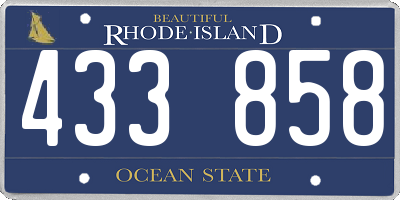 RI license plate 433858