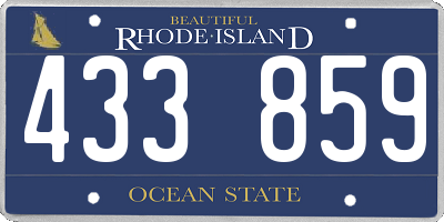 RI license plate 433859