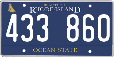 RI license plate 433860