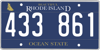 RI license plate 433861