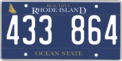 RI license plate 433864