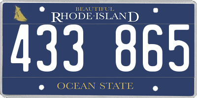 RI license plate 433865