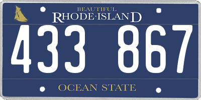 RI license plate 433867