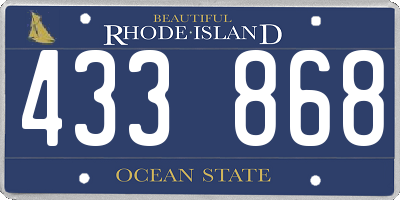 RI license plate 433868