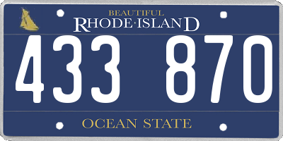 RI license plate 433870