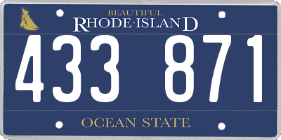 RI license plate 433871