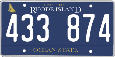 RI license plate 433874