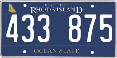 RI license plate 433875