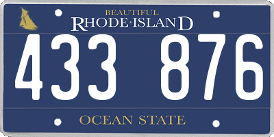 RI license plate 433876