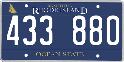 RI license plate 433880