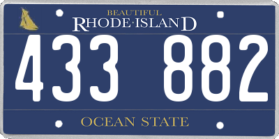 RI license plate 433882