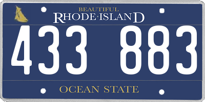 RI license plate 433883