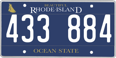RI license plate 433884