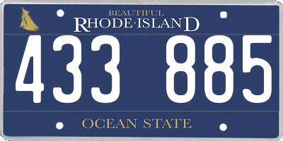 RI license plate 433885
