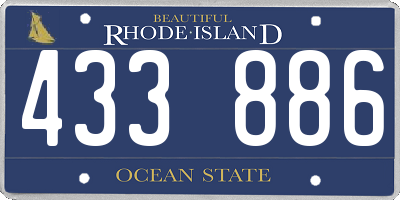 RI license plate 433886