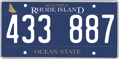 RI license plate 433887