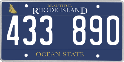 RI license plate 433890