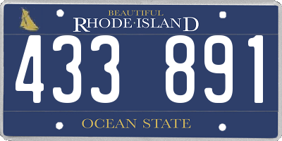 RI license plate 433891
