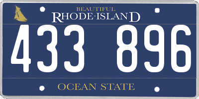 RI license plate 433896