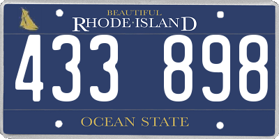 RI license plate 433898
