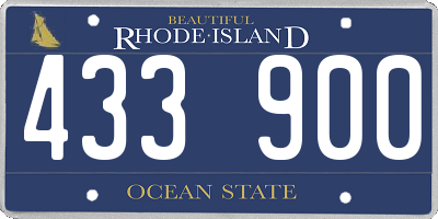 RI license plate 433900