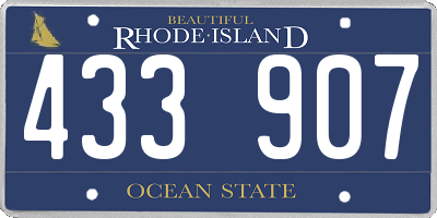 RI license plate 433907