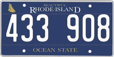 RI license plate 433908