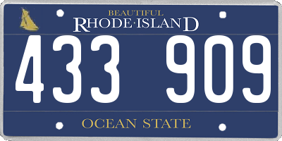 RI license plate 433909