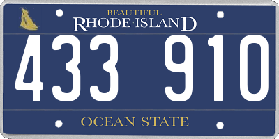 RI license plate 433910