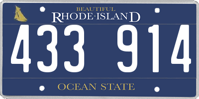 RI license plate 433914