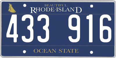 RI license plate 433916