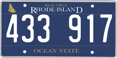 RI license plate 433917