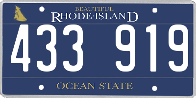 RI license plate 433919