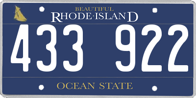RI license plate 433922