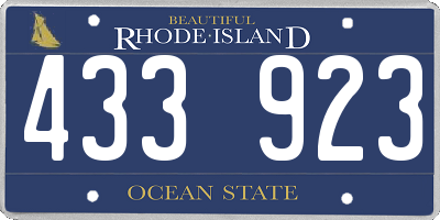 RI license plate 433923