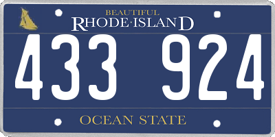 RI license plate 433924