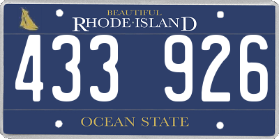 RI license plate 433926