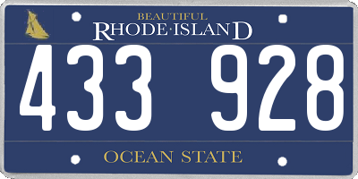 RI license plate 433928
