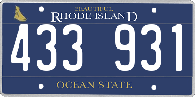 RI license plate 433931