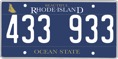 RI license plate 433933