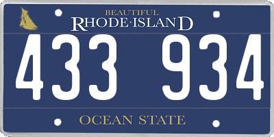 RI license plate 433934