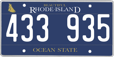 RI license plate 433935