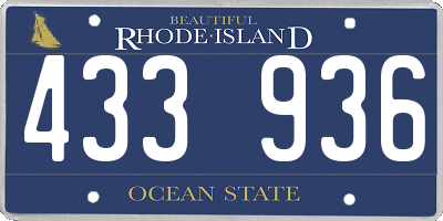 RI license plate 433936