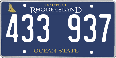 RI license plate 433937