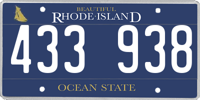 RI license plate 433938