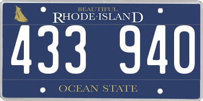 RI license plate 433940
