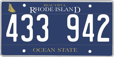 RI license plate 433942