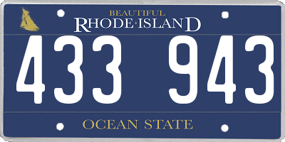 RI license plate 433943