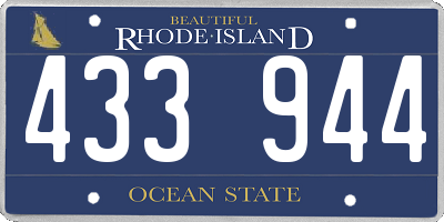 RI license plate 433944